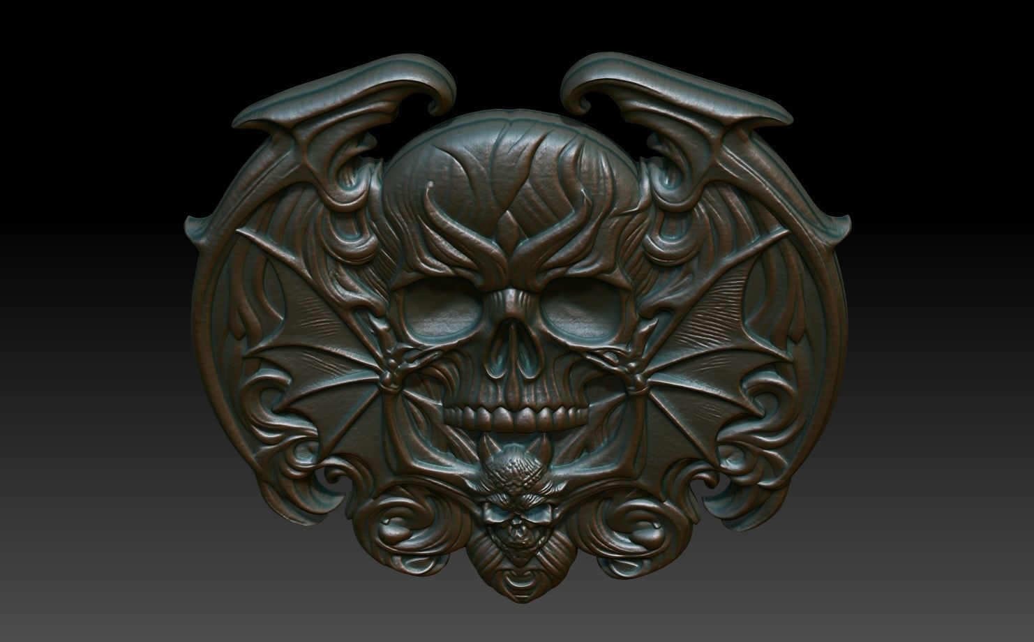 Halloween skull Basrelief 240528 05 3D print model_3