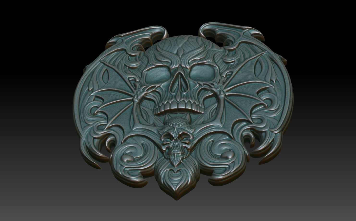 Halloween skull Basrelief 240528 05 3D print model_4