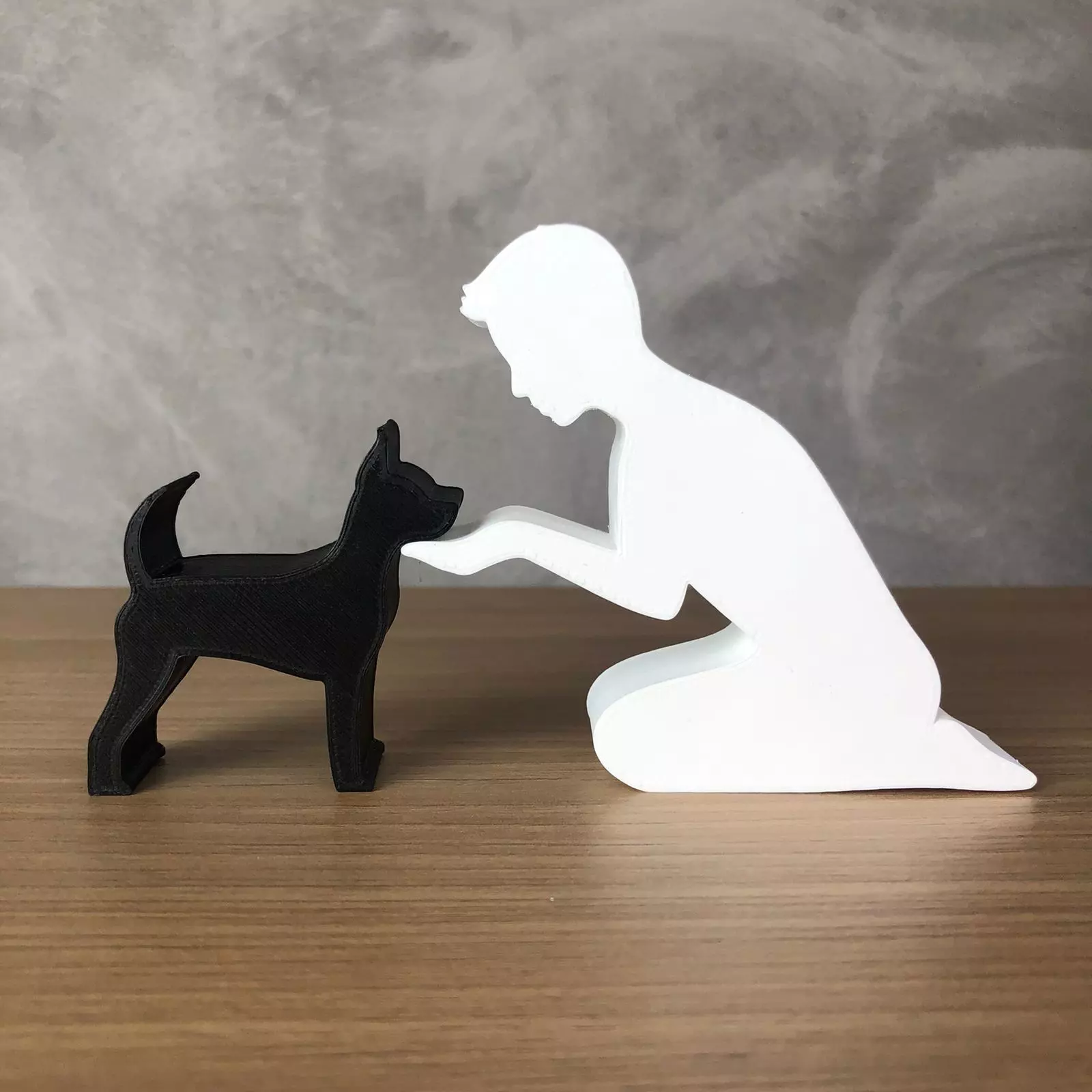 Boy and his Pinscher for 3D printer or laser cut 3D print model