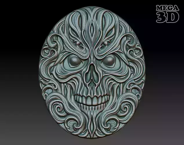 Halloween skull Basrelief 240528 04