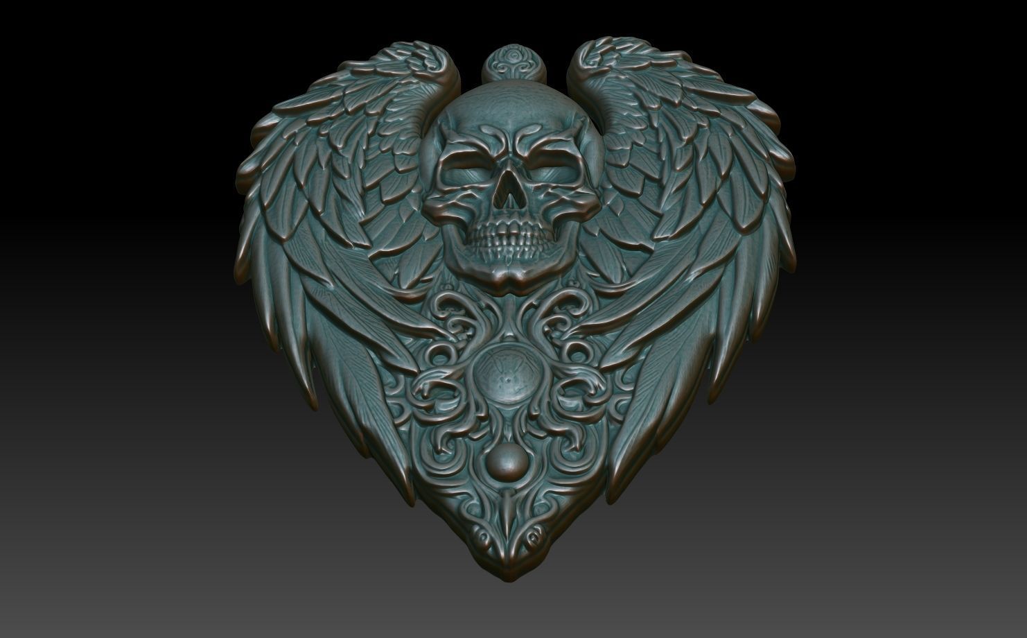 Halloween skull Basrelief 240528 03 3D print model_4