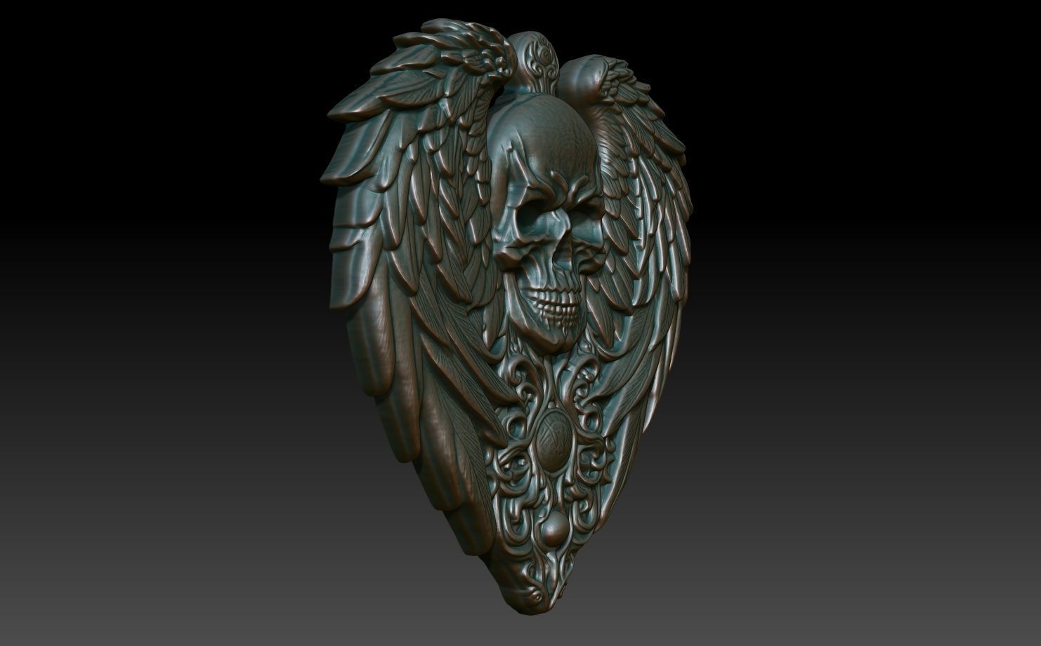 Halloween skull Basrelief 240528 03 3D print model_2