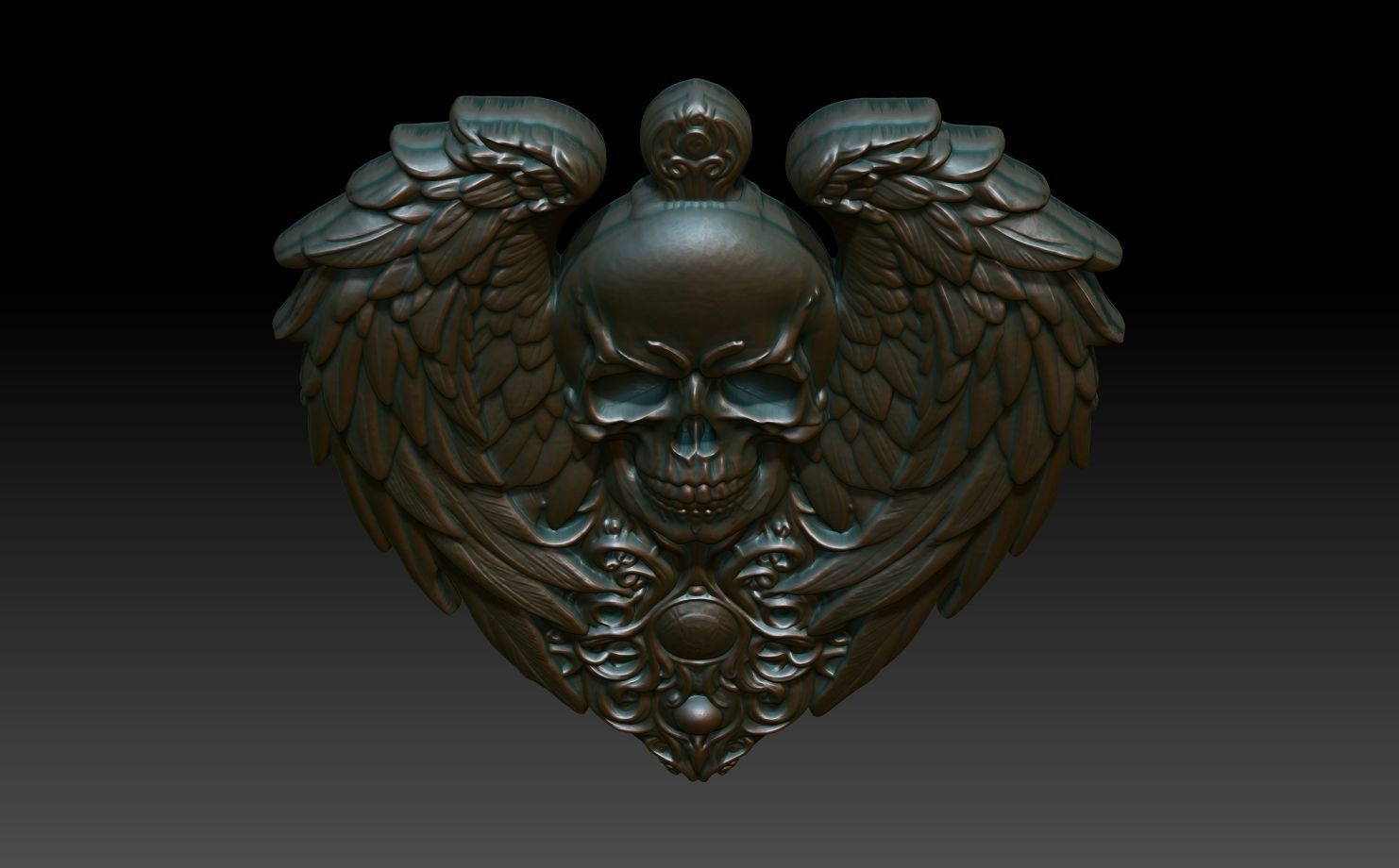 Halloween skull Basrelief 240528 03 3D print model_3