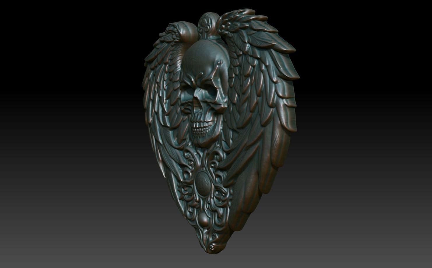 Halloween skull Basrelief 240528 03 3D print model_1