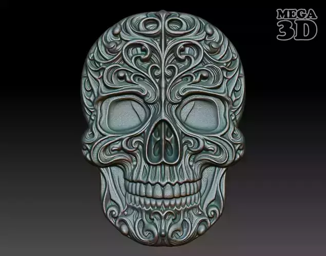 Halloween skull Basrelief 240528 02