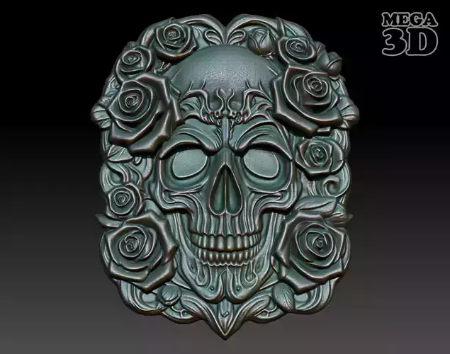 Halloween skull Basrelief 240528 01