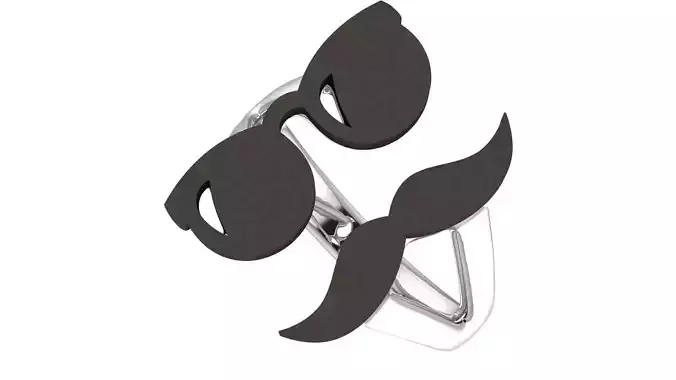  Mustache Ring 3D print model