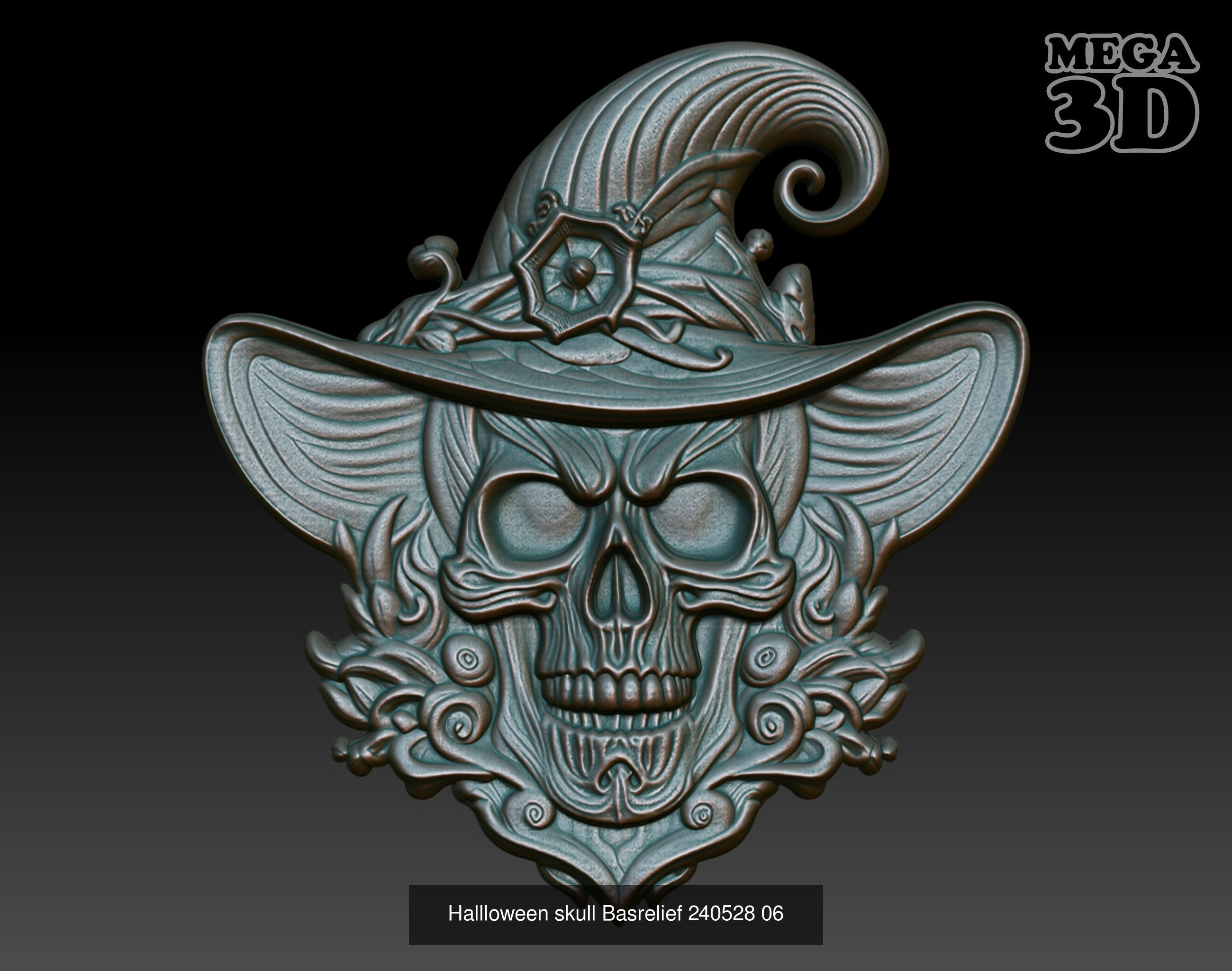 Halloween Skull Basrelief Pack 240528  3D Model Collection_4