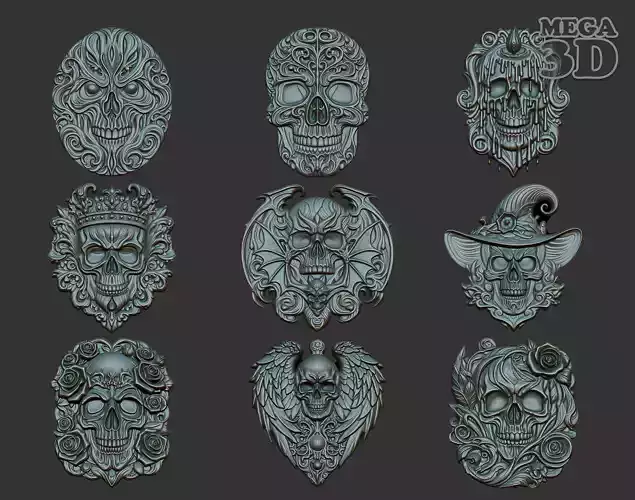 Halloween Skull Basrelief Pack 240528 