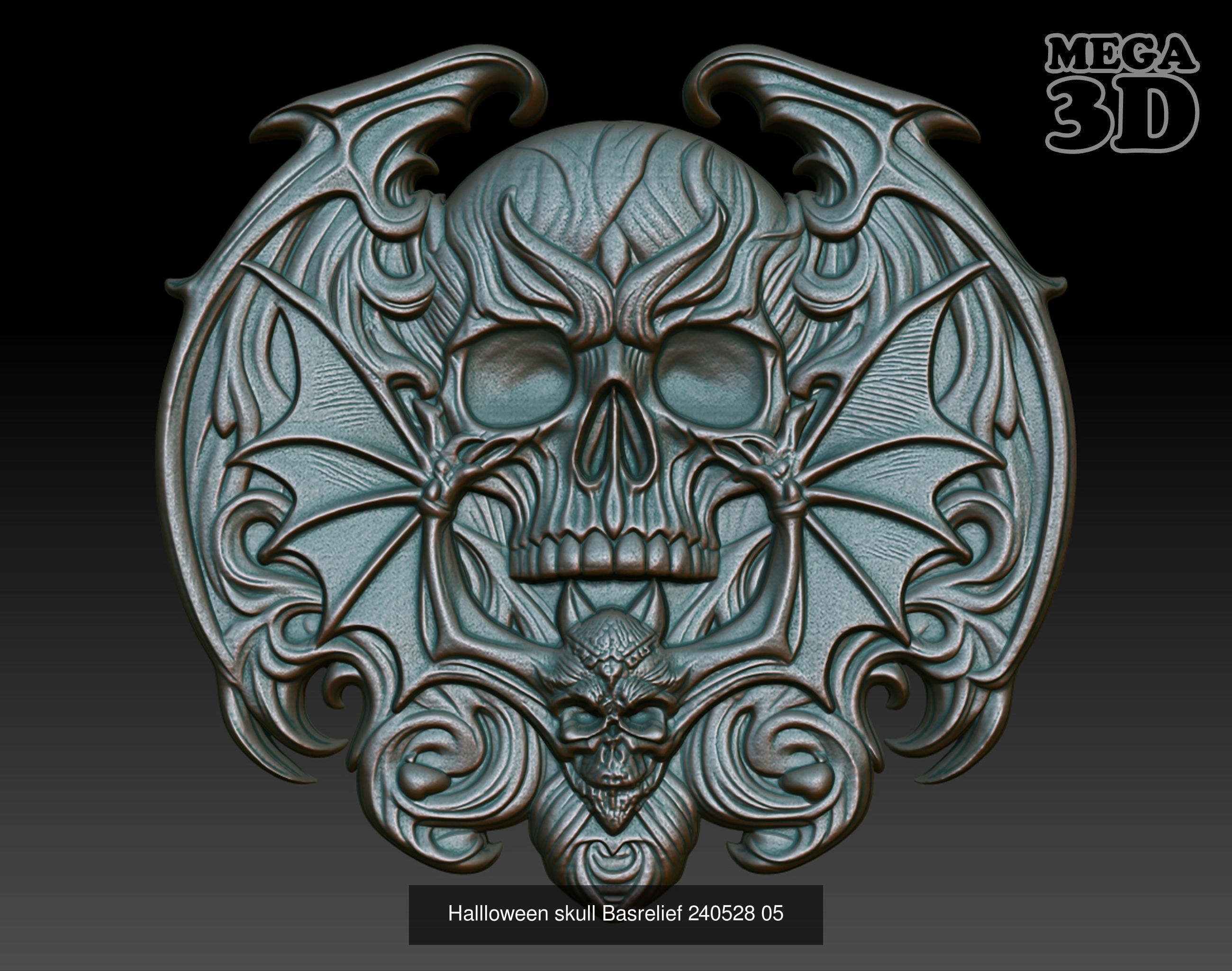Halloween Skull Basrelief Pack 240528  3D Model Collection_5