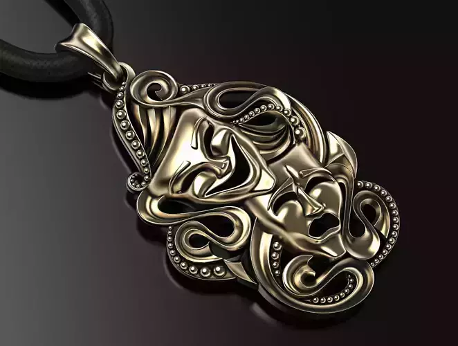 Drama masks pendant 3D print model