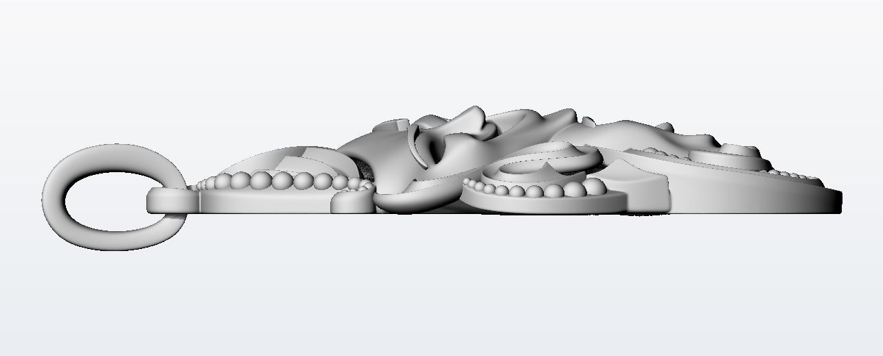 Drama masks pendant 3D print model_13