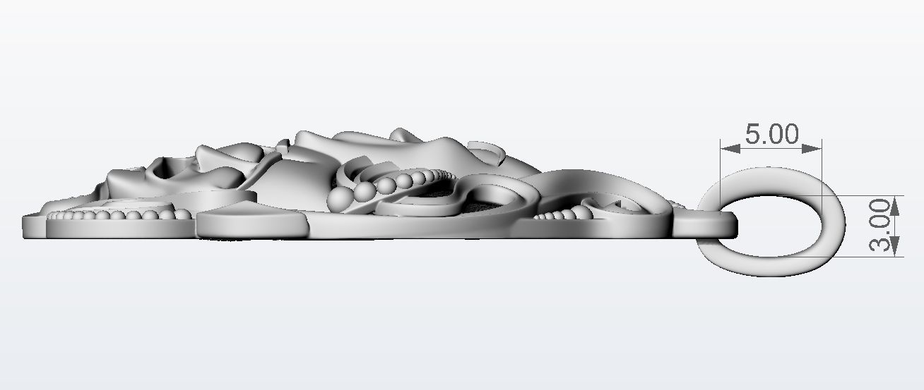 Drama masks pendant 3D print model_12