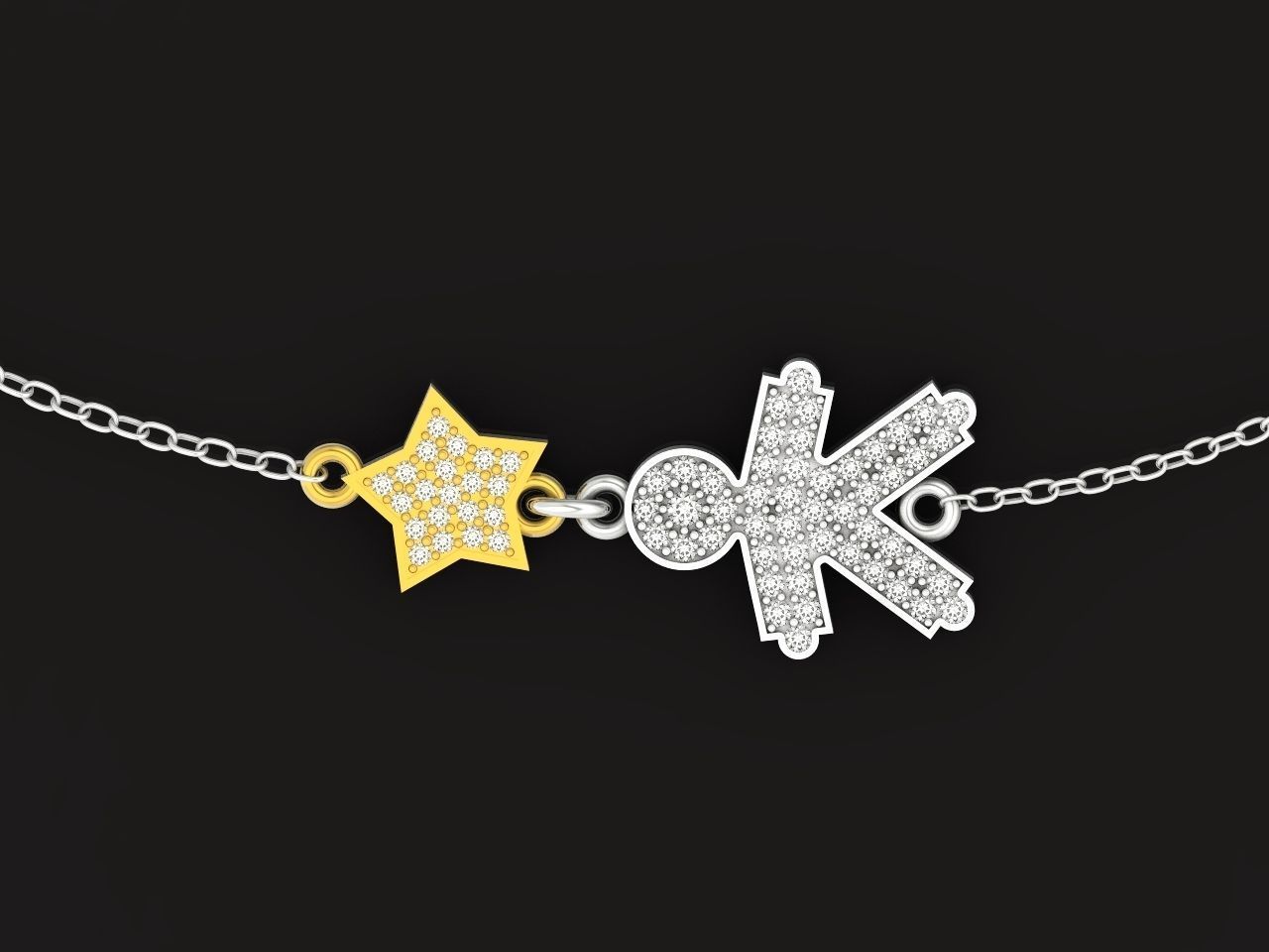 mom-bracelet  star and boy 1181 3D print model_25