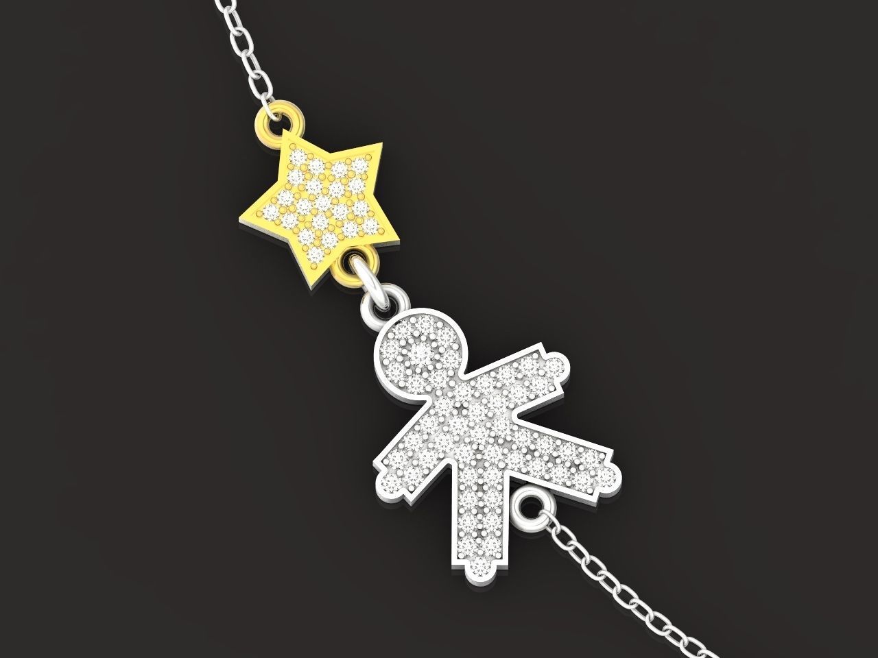 mom-bracelet  star and boy 1181 3D print model_16