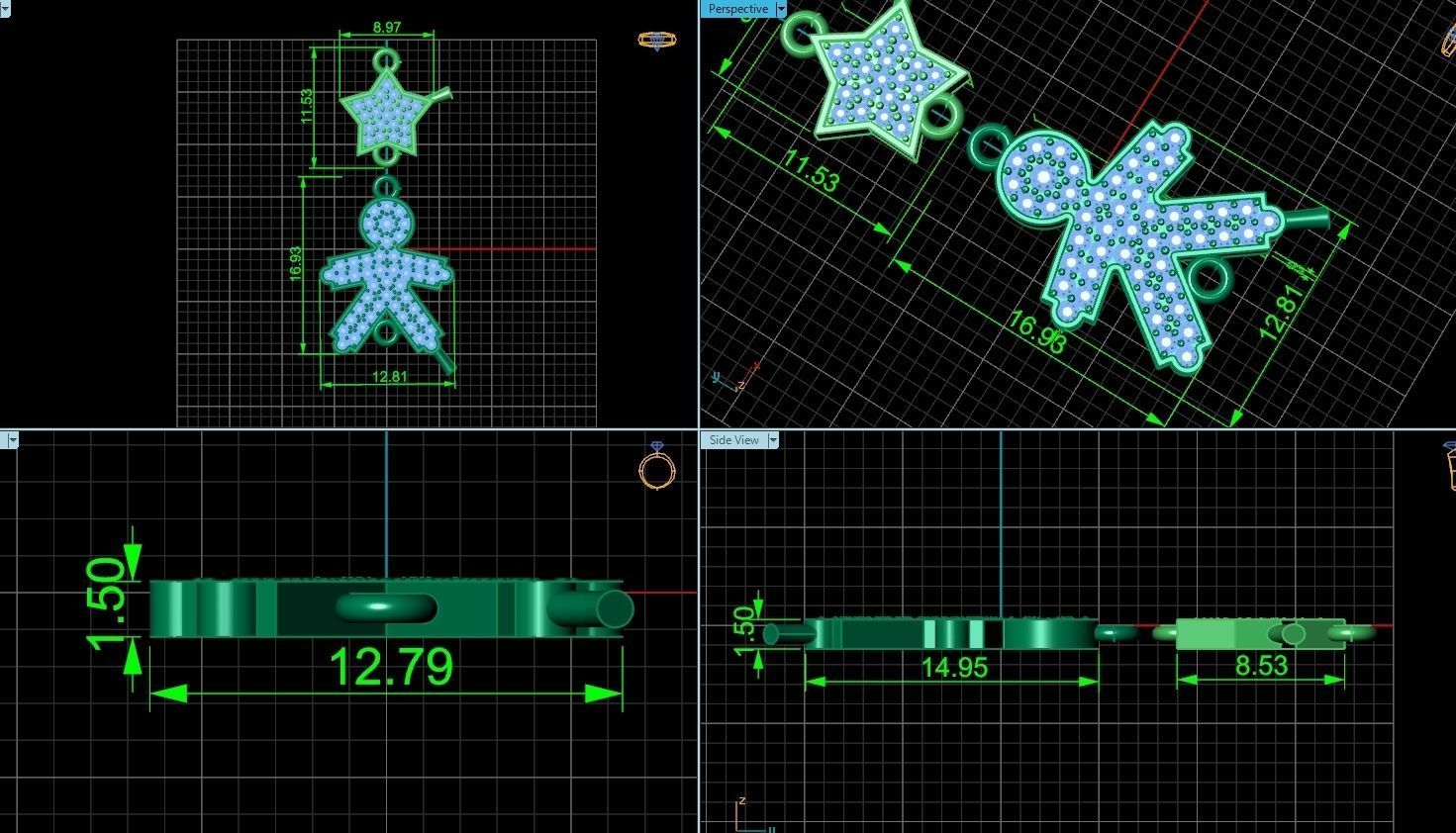 mom-bracelet  star and boy 1181 3D print model_3