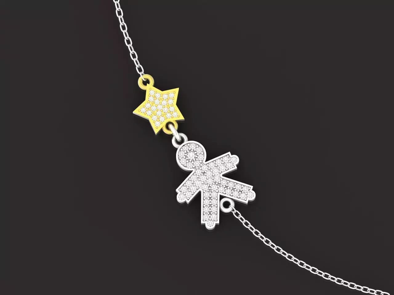 mom-bracelet  star and boy 1181 3D print model_0