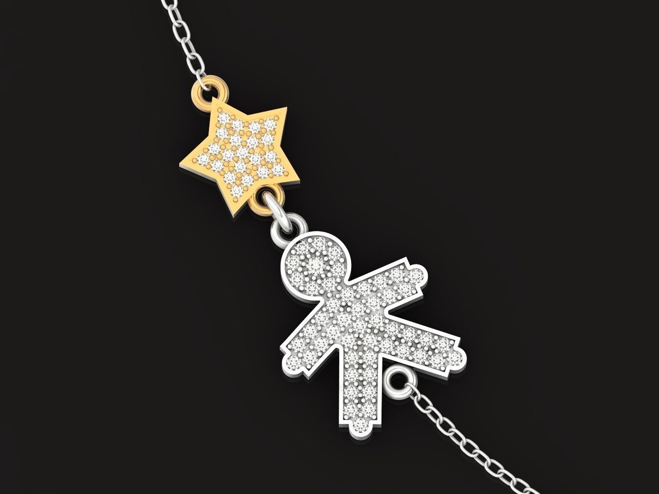 mom-bracelet  star and boy 1181 3D print model_19