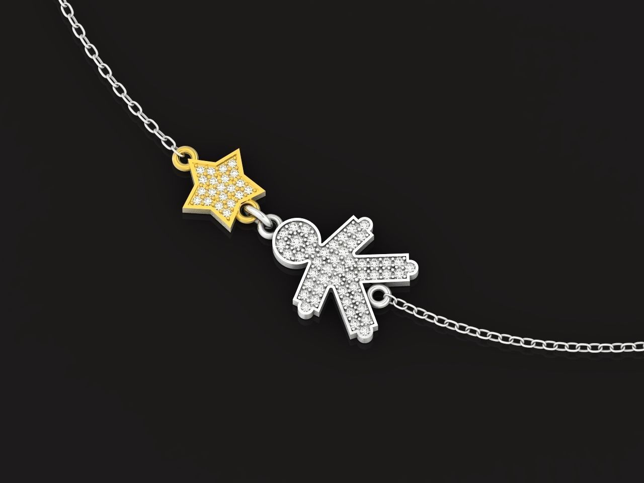 mom-bracelet  star and boy 1181 3D print model_29