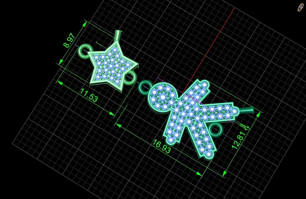 mom-bracelet  star and boy 1181 3D print model_10