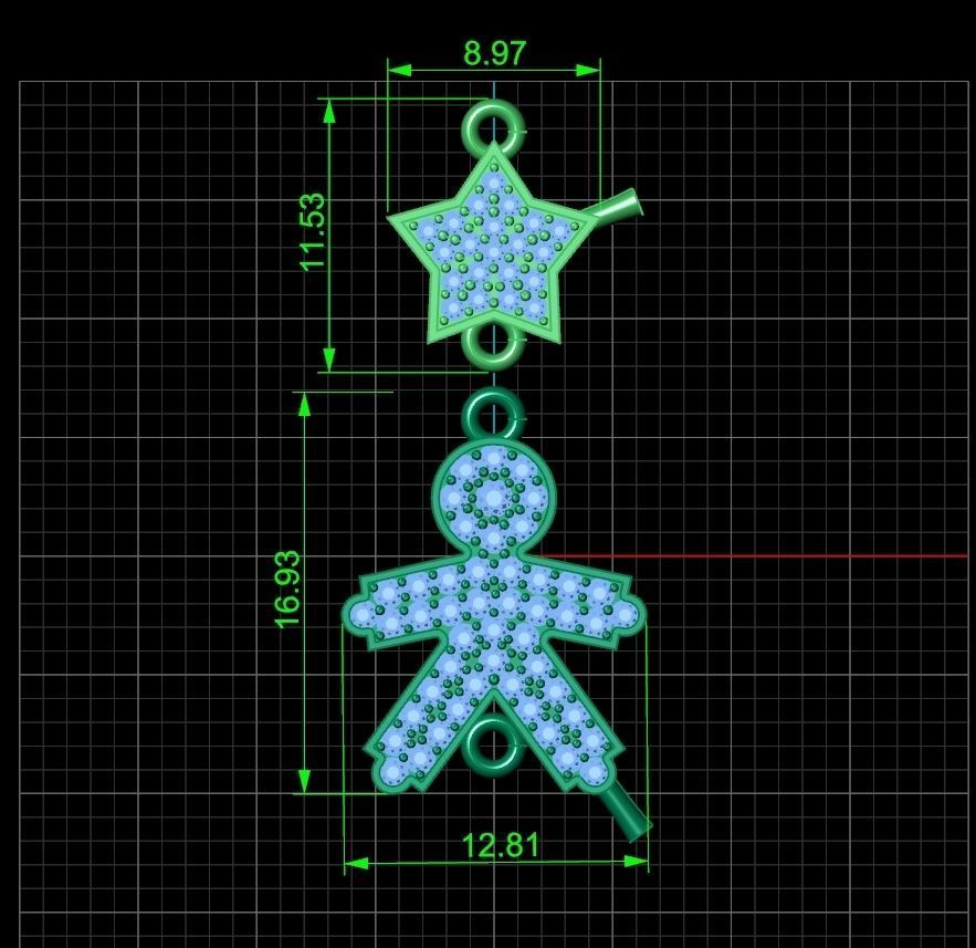 mom-bracelet  star and boy 1181 3D print model_7