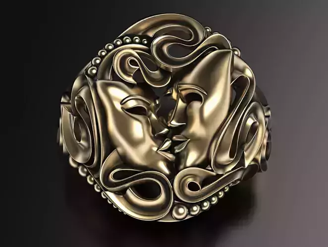 Drama masks ring  3D print model