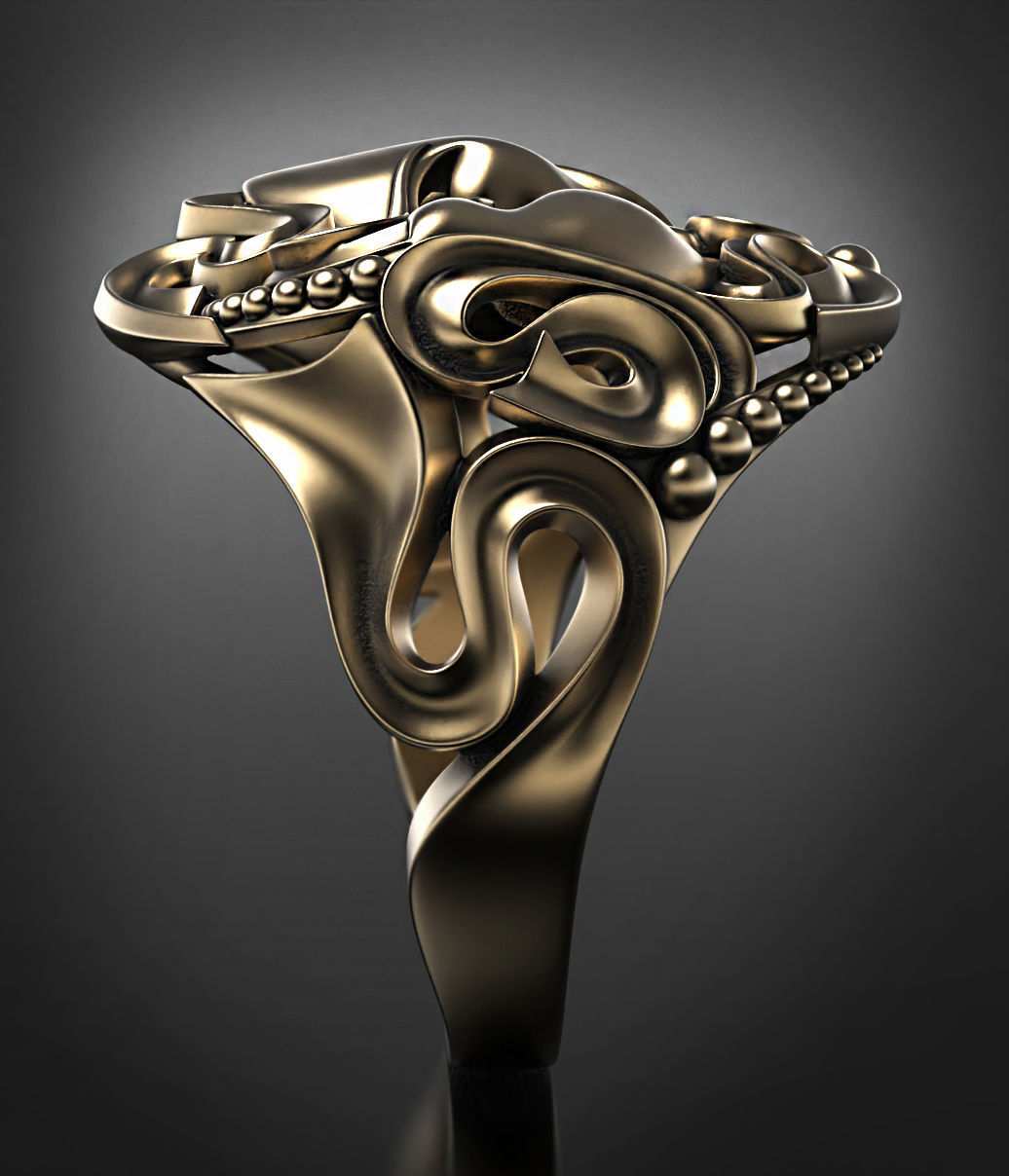Drama masks ring  3D print model_5