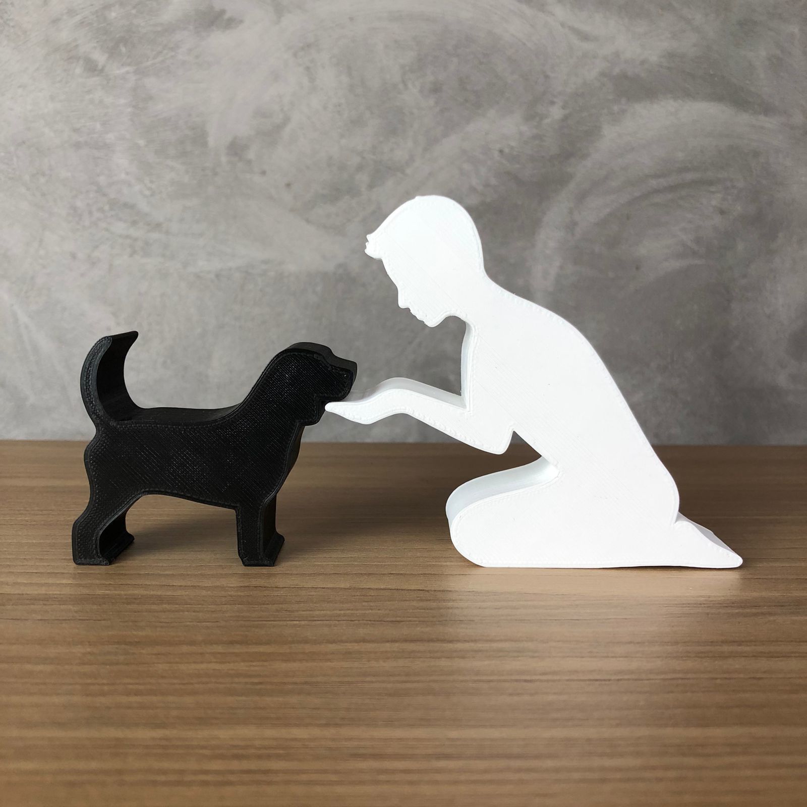 Boy and his Beagle for 3D printer or laser cut 3D print model_1