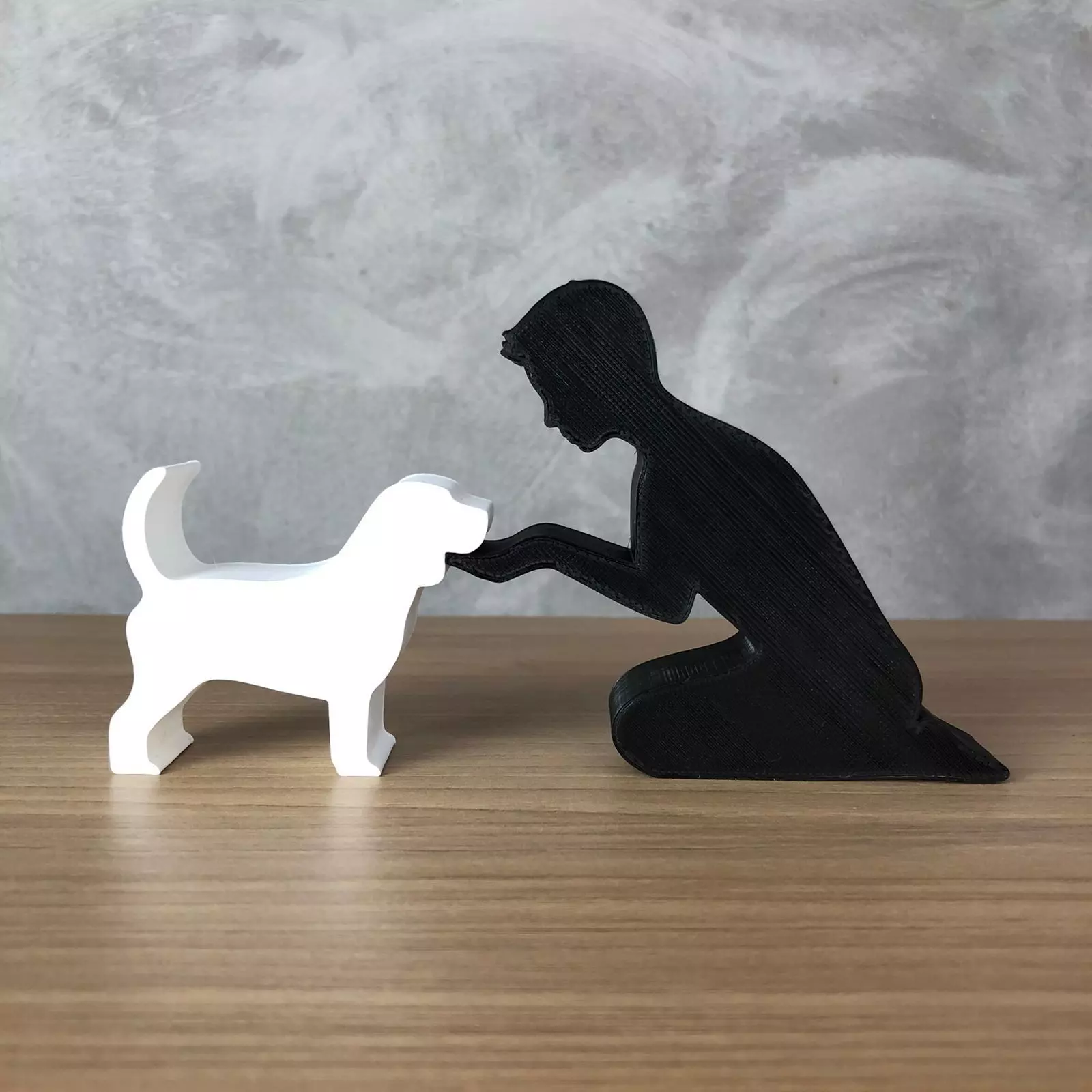 Boy and his Beagle for 3D printer or laser cut 3D print model_0