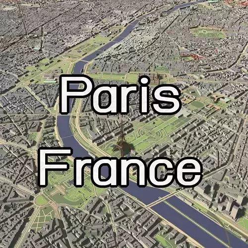 Paris France - city and urban 3D model