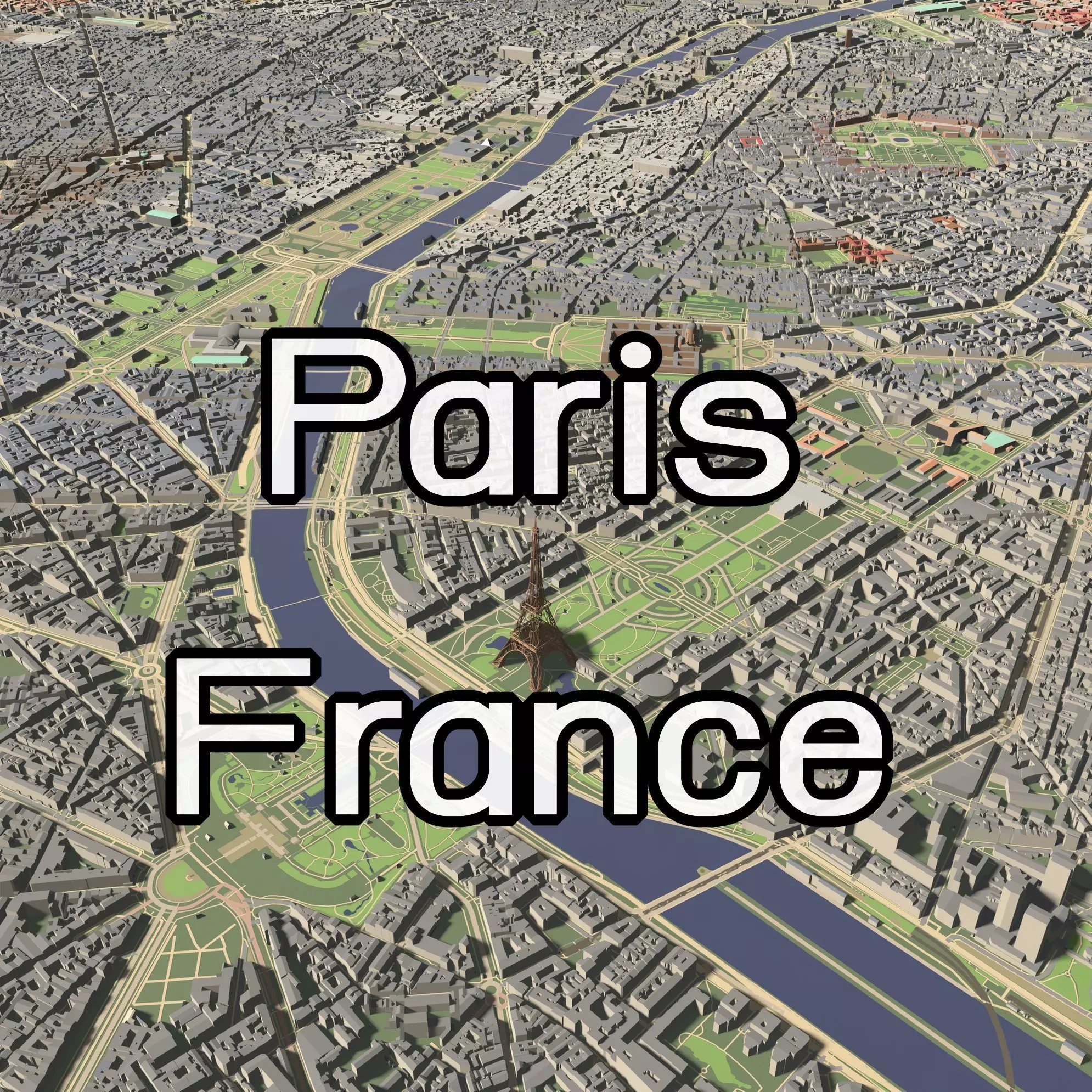 Paris France - city and urban 3D model
