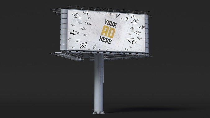 Street Structure Three Side Billboard 3D model 4