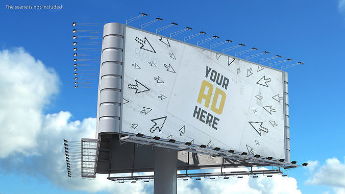 Street Structure Three Side Billboard 3D model 3