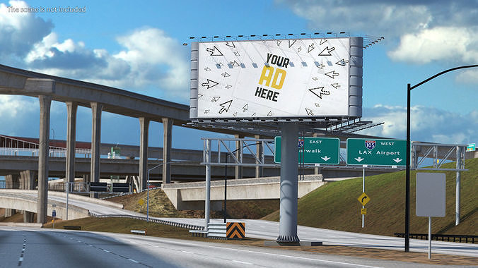 Street Structure Three Side Billboard 3D model