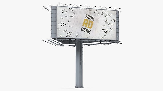 Street Structure Three Side Billboard 3D model 6