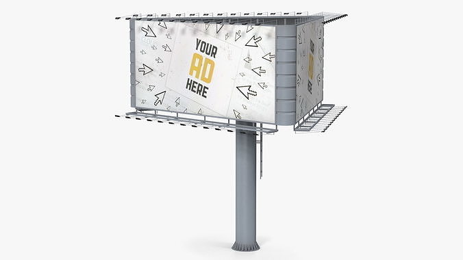 Street Structure Three Side Billboard 3D model 7