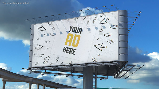 Street Structure Three Side Billboard 3D model 2
