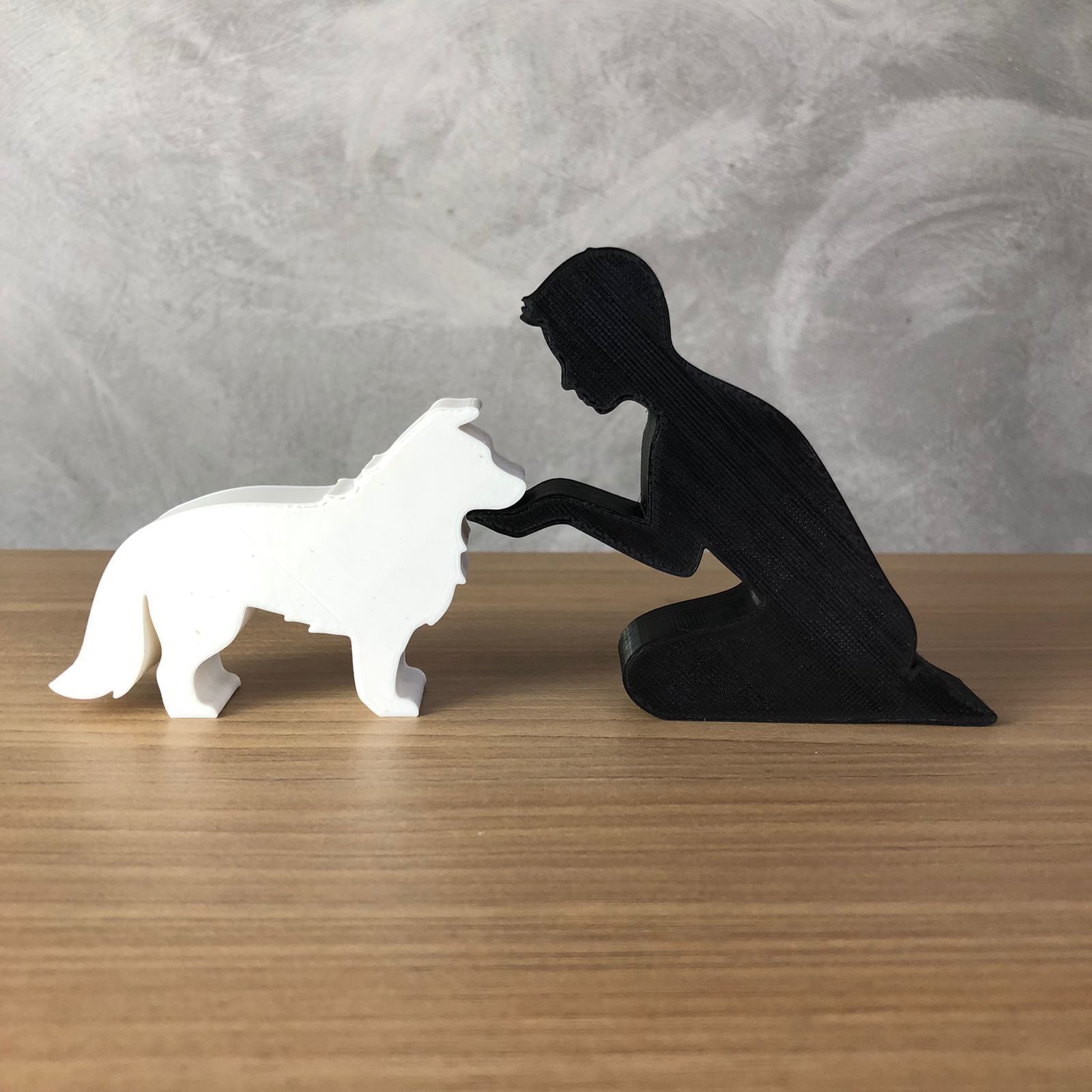 Boy and his Border Collie for 3D printer or laser cut 3D print model_1