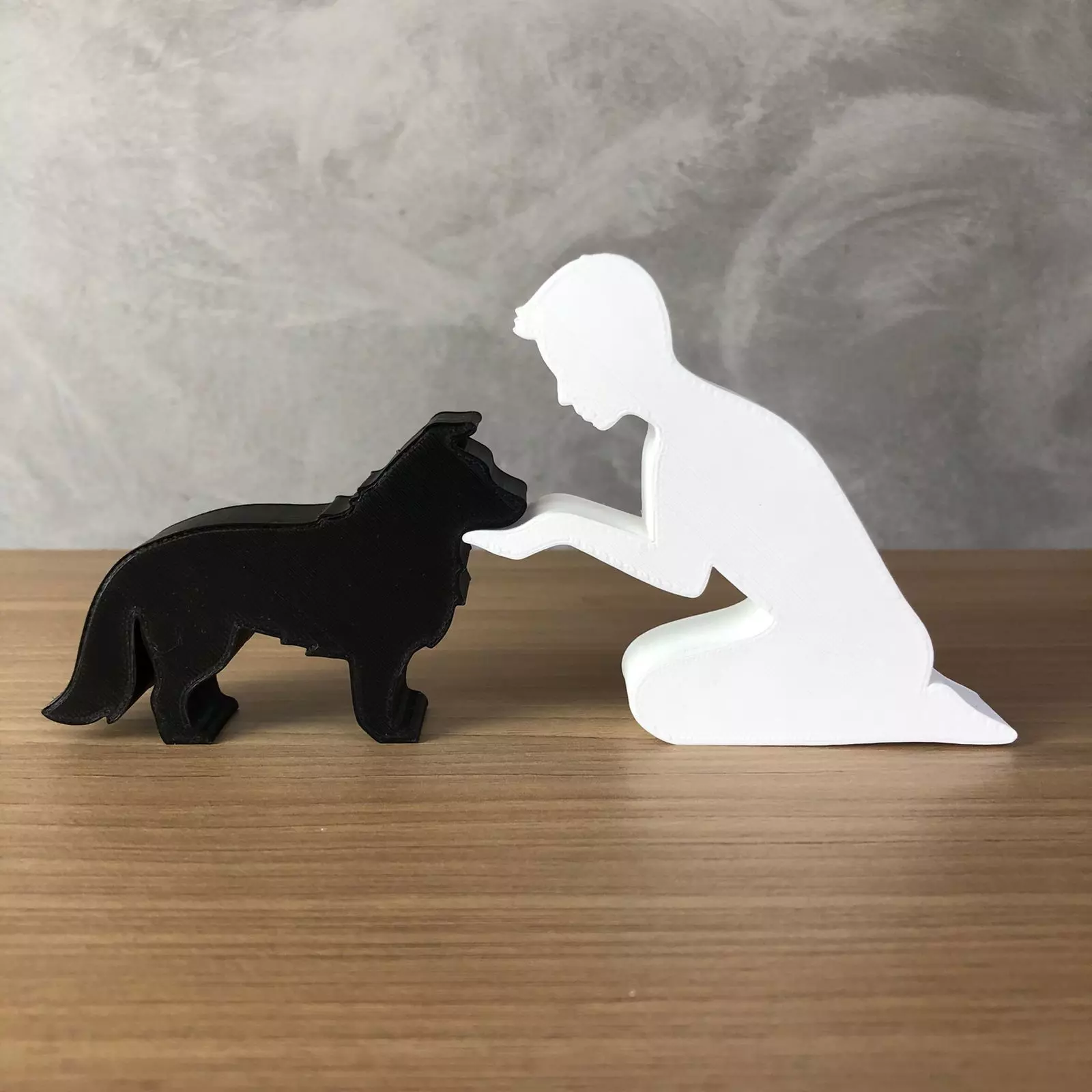 Boy and his Border Collie for 3D printer or laser cut 3D print model_0