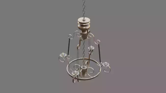 Antique Chandelier Low-poly 3D model