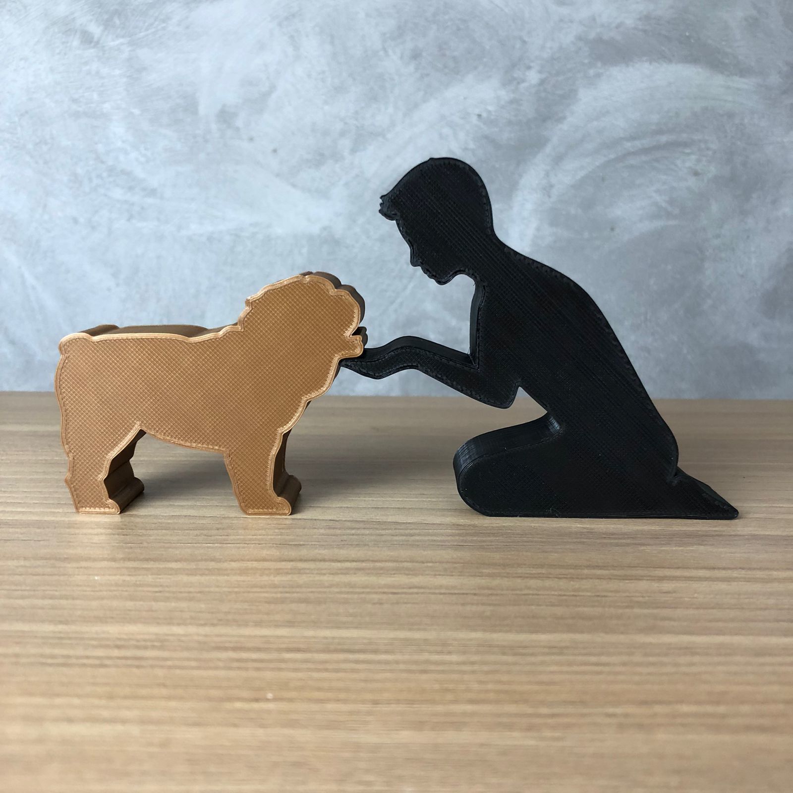 Boy and his English Bulldog for 3D printer or laser cut 3D print model_3
