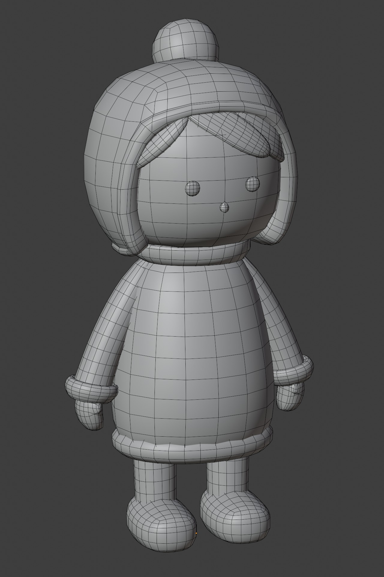 Knitted doll Low-poly 3D model_6