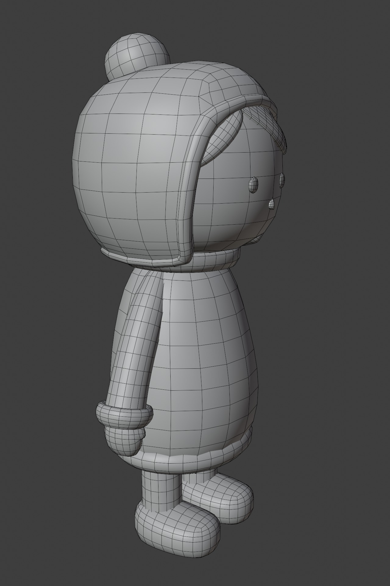 Knitted doll Low-poly 3D model_5