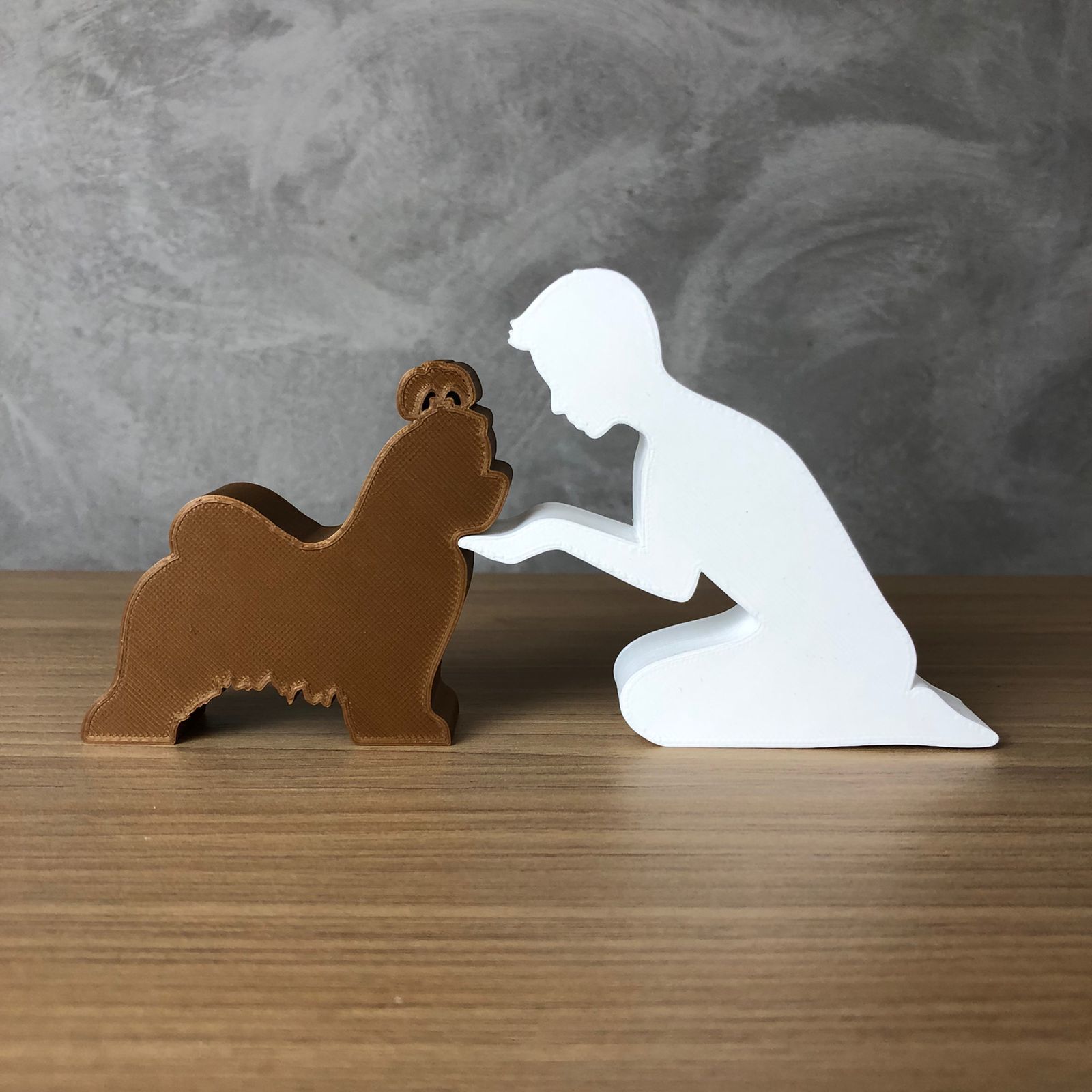 Boy and his Shih Tzu for 3D printer or laser cut 3D print model_2