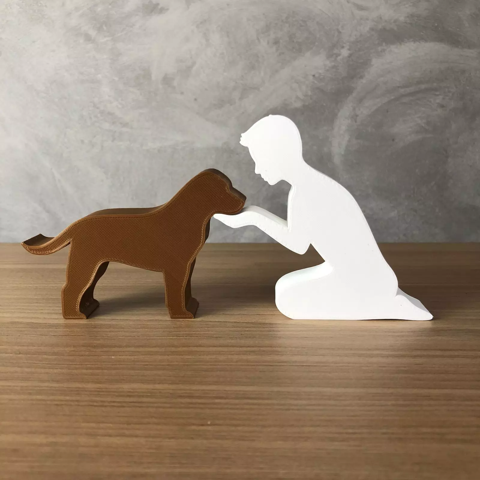 Boy and his Labrador Retriever for 3D printer or laser cut 3D print model
