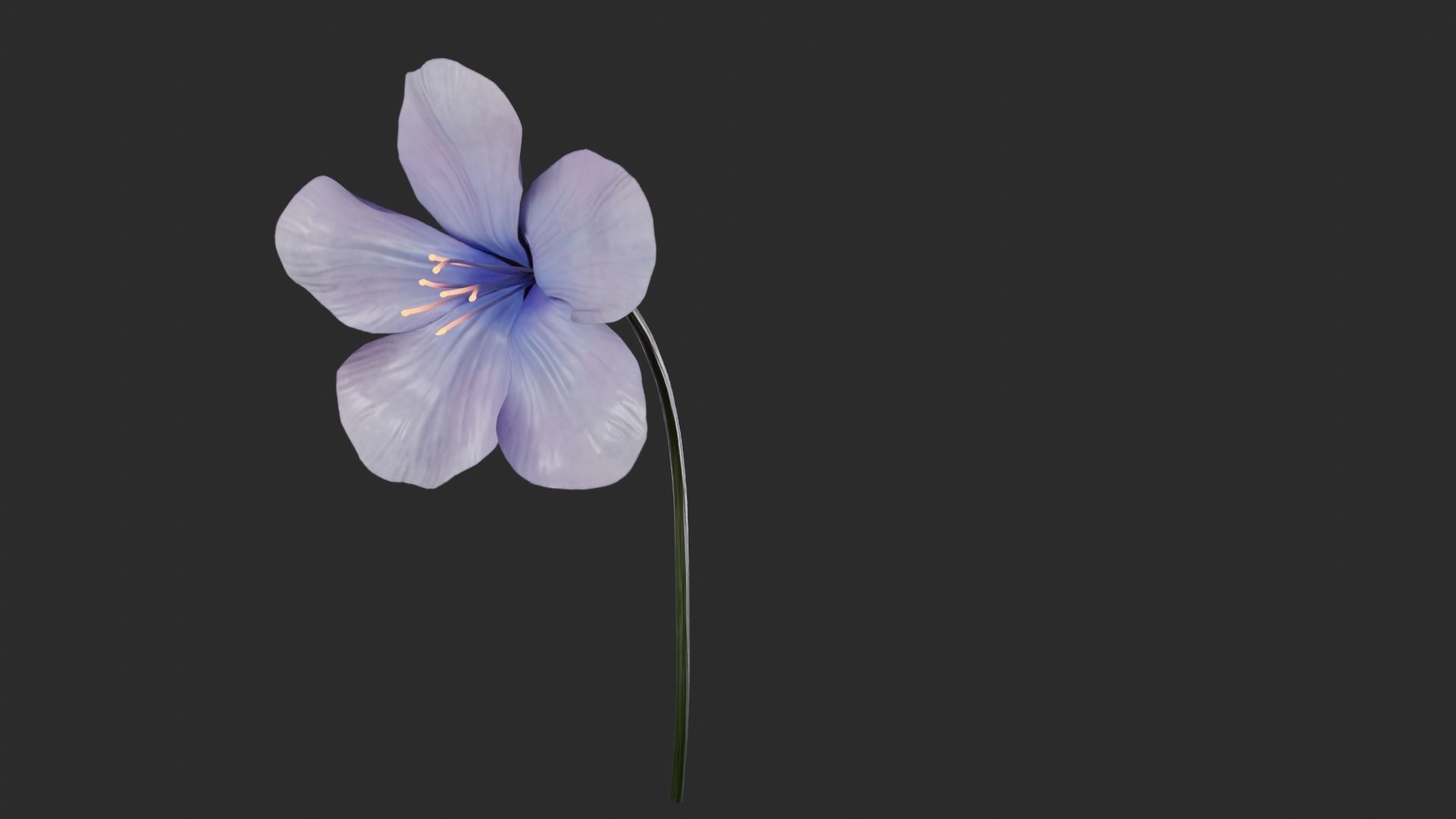 Blue Forest Flower Animated Low Poly Low-poly 3D model_11