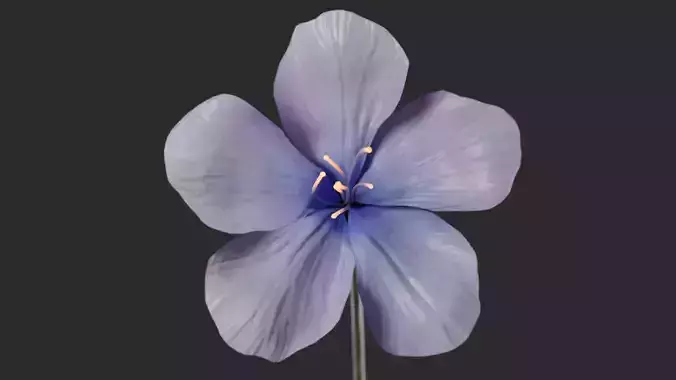 Blue Forest Flower Animated Low Poly Low-poly 3D model