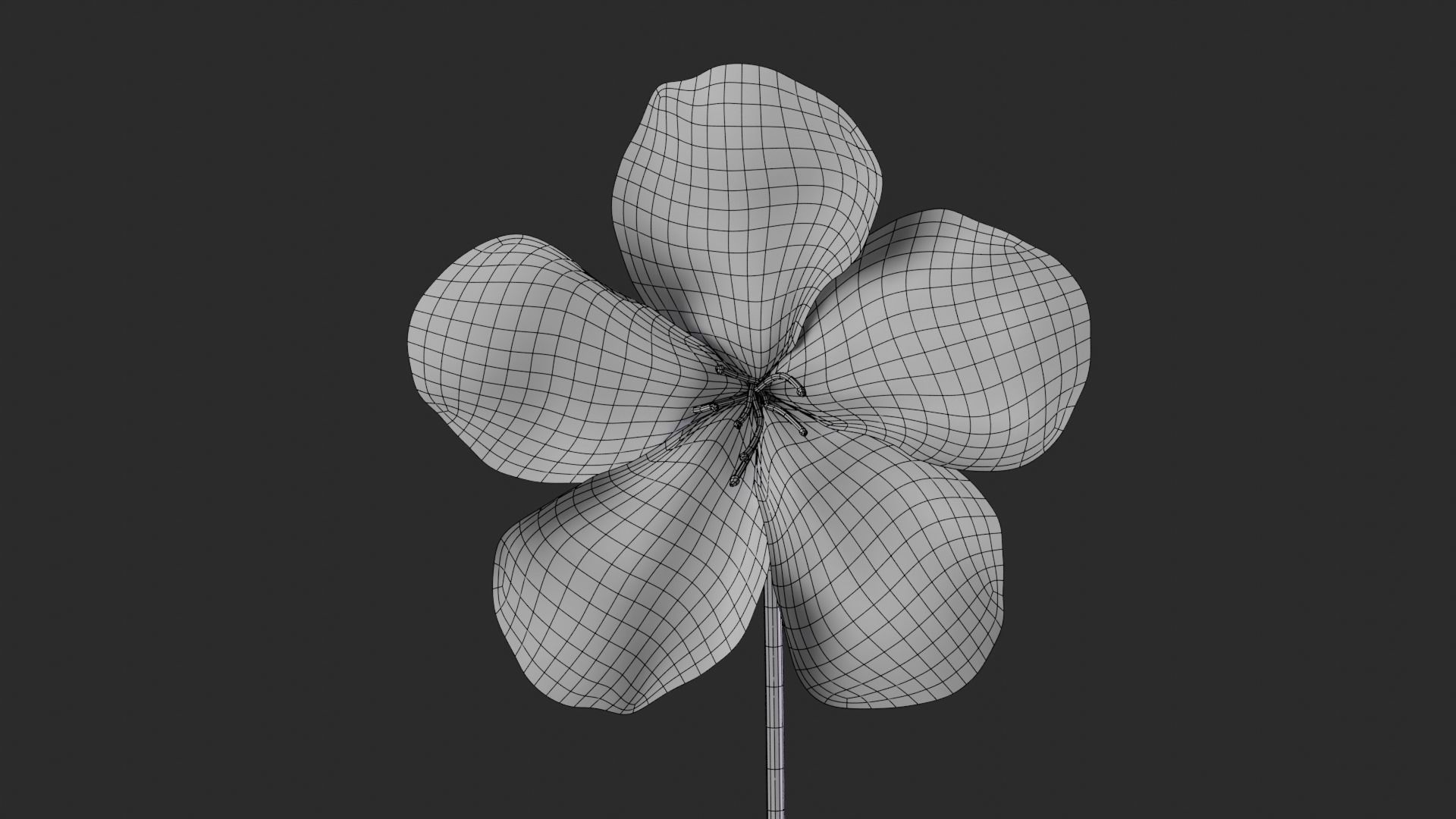 Blue Forest Flower Animated Low Poly Low-poly 3D model_19