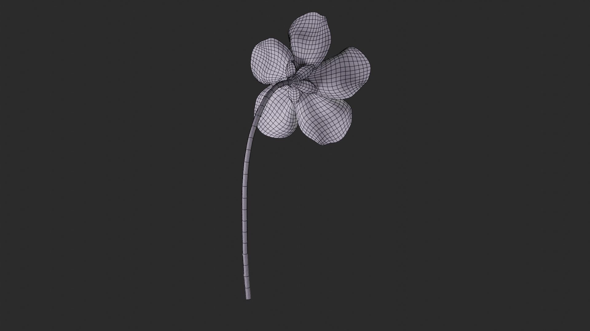 Blue Forest Flower Animated Low Poly Low-poly 3D model_18