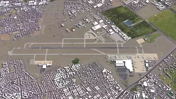 Marrakesh Airport Low-poly 3D model